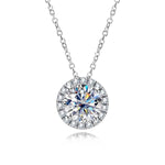 Diamond necklace on a white background