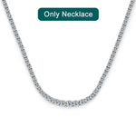Moissanite Tennis Necklace in 18k White Gold & Sterling Silver