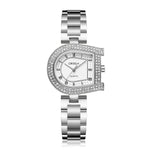Silver Orsga watch with a detailed face on a white background