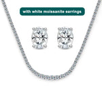 Moissanite Tennis Necklace in 18k White Gold & Sterling Silver
