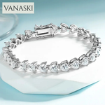 Elegant Heart Zircon Silver Bracelet for Women Gift Jewelry