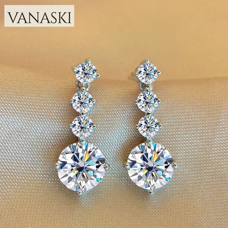 2.6ct Moissanite Drop Earrings in Sterling Silver