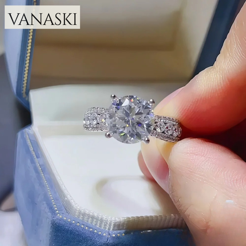 3CT Moissanite Ring in Sterling Silver