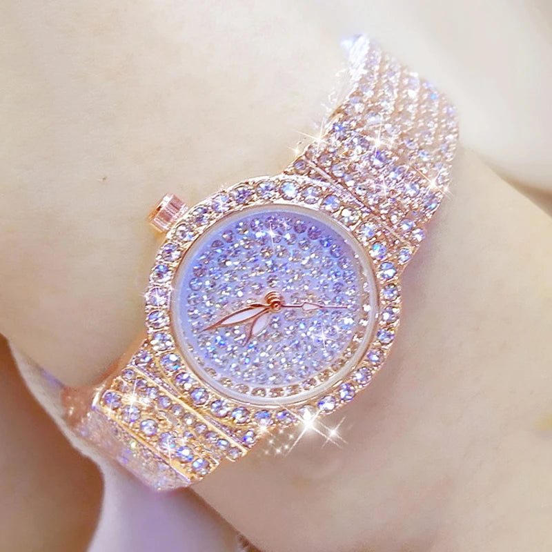BS Women Watch Famous Luxury Brands Diamond Ladies Wrist Watches Female Small Wristwatch Rose Gold Watch Women Montre Femme 2025