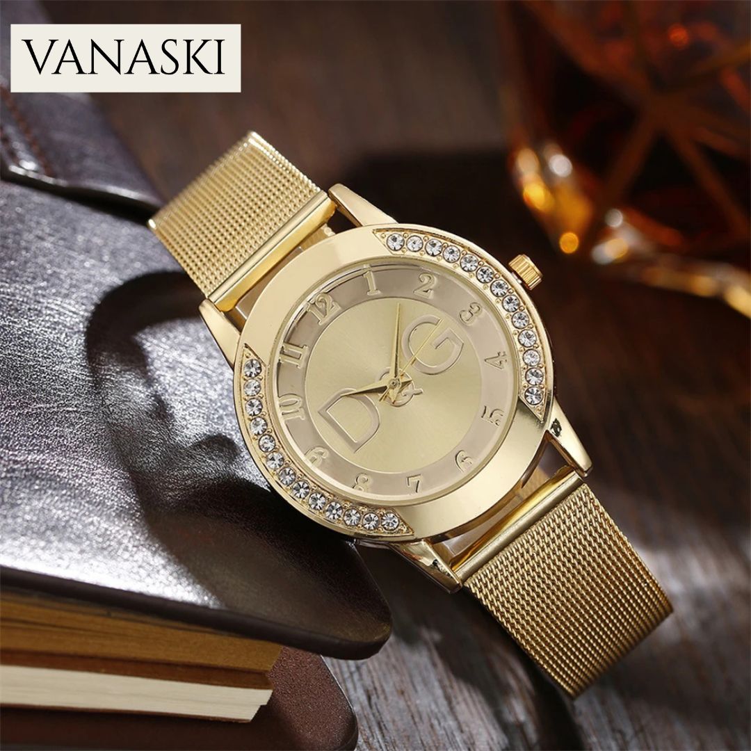 Luxury 2025 Women's watches With Diamonds Simple Digital Design Ladies' Quartz Watch Casual Gold Mesh Belt Women Clock Strap