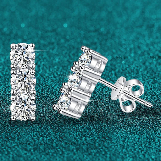 NeeTim 1.2cttw Full Moissanite Stud Earrings for Women 3.5mm Gemstone Lab Diamond Studs Earrings 925 Sterling Silver GRA Jewelry