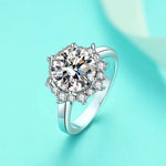 Diamond ring on a light blue background