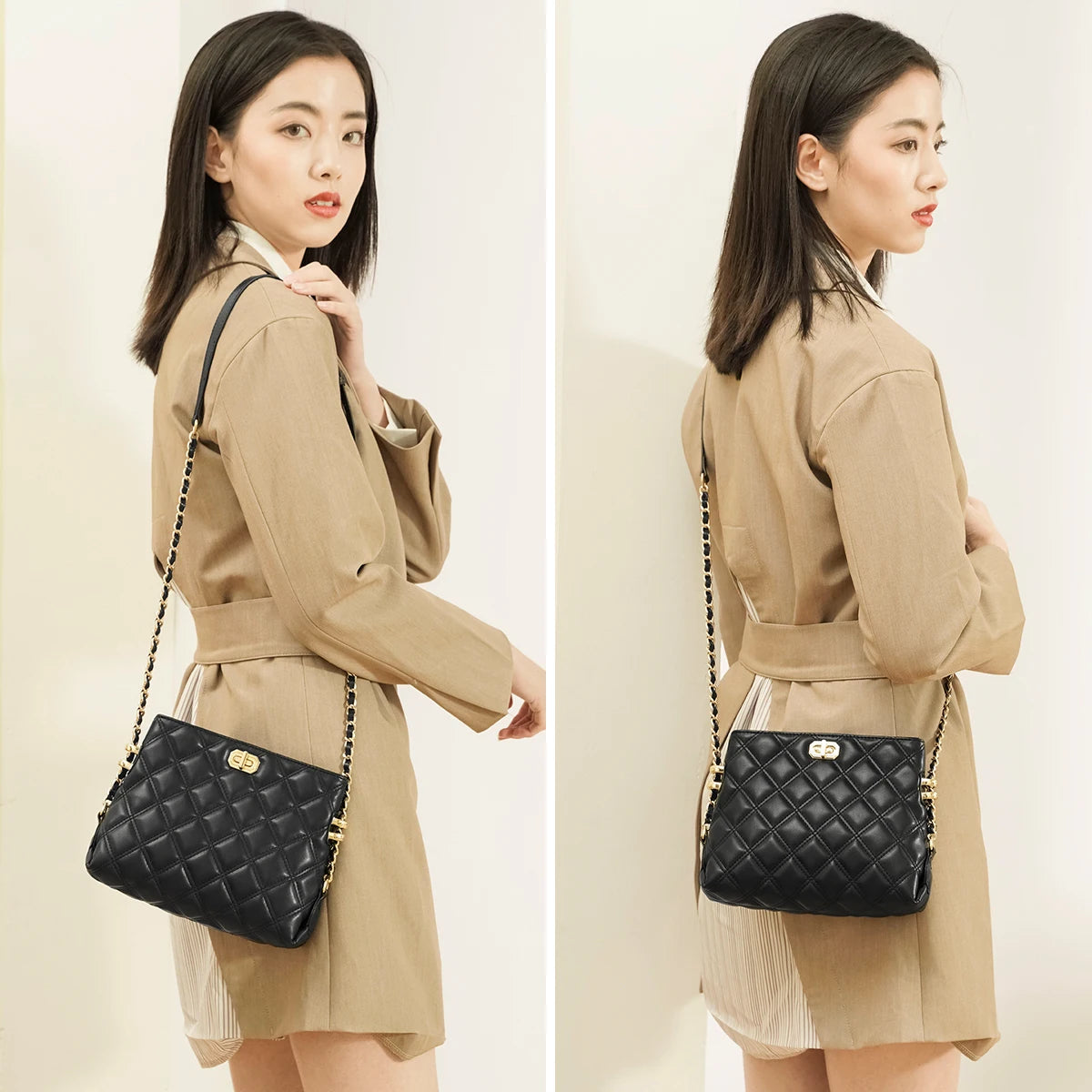 Genuine Leather Women's Shoulder Bag 2025 Autumn & Winter Fashion Female Large Crossbody Bag Office Ladies Tote Purse