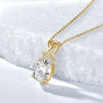 3CT Oval Cut Moissanite Pendant Necklace for Women S925 Sterling Silver Chain Certified Wedding Fine Jewelry Gift Vanaski