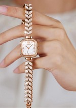 OLEVS 9987 Women's Watch Square Dial Waterproof Quartz Watch For Women Luxury Original Elegant Ladies Wristwatch Steel Strap Vanaski