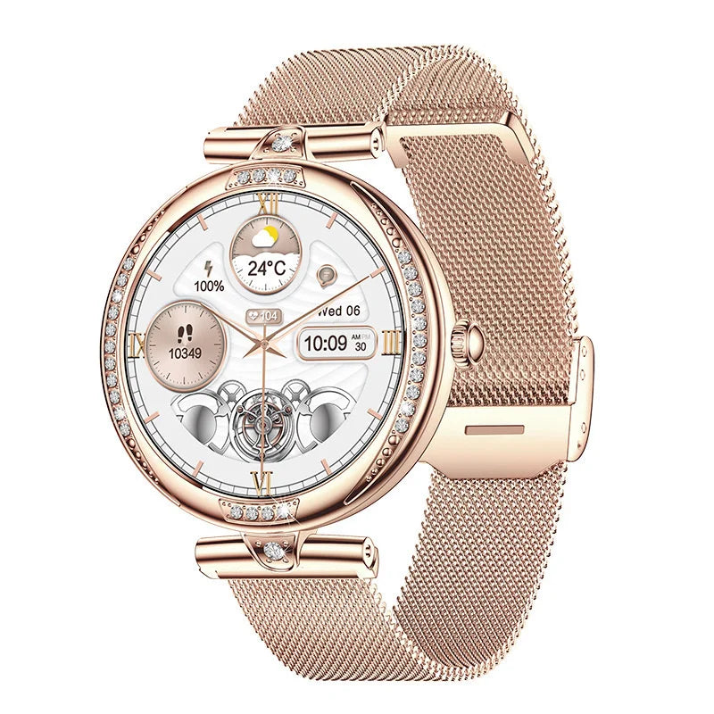 NX17 Pro Smart Watch Fashion Dimanond Ladies Wristwatch Amoled Bluetooth Calling Health Monitoring Women Fitness Smartwatch