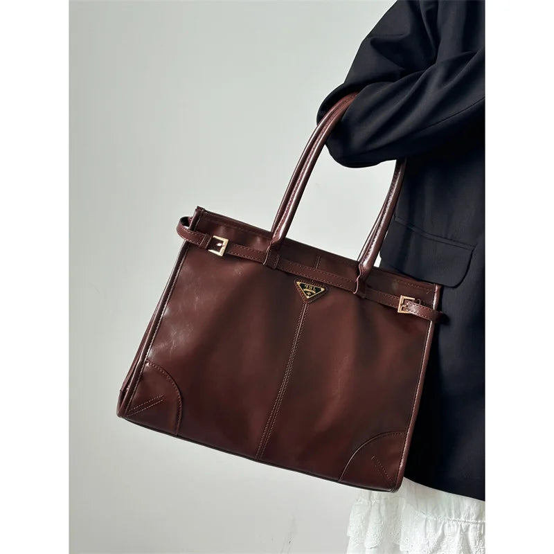 Women's Large Capaci Tote Bag Underarm Bag Commuter Single oulder Bag Casual Simple Sle Artificial Leather Handbag