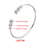 Silver bracelet with diamond beads on a white background