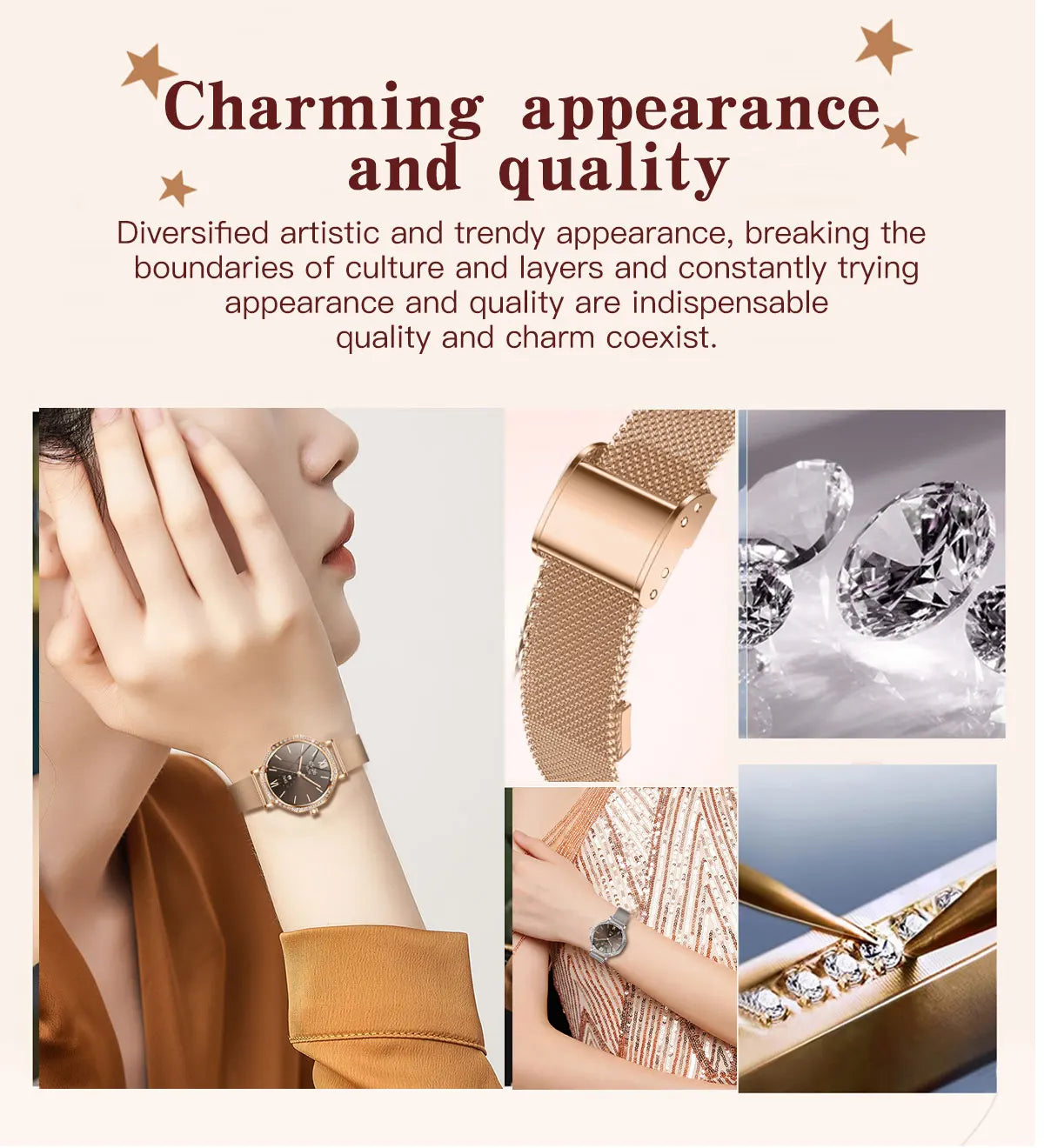 Luxury Women's Smartwatches Diamond Dial Fashion Smart Watch Heart Rate Monitor Sleep Tracking IP67 Waterproof For Android & IOS Vanaski