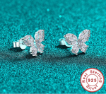 18K White Gold Plated Moissanite Butterfly Stud Earrings D Color VVS1 Lab Diamond Sterling Silver Ear Jewelry for Women Vanaski