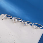 Heart Cut Moissanite Engagement Ring 1-4CT Three Stone Diamond Women's Wedding Band S925 Silver Prong Setting Classic White Gold Vanaski