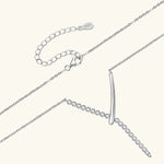 Round Moissanite Y-Shaped Pendant Necklace 925 Sterling Silver for Women