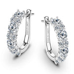 Sparkling VVS1 Moissanite U Shape Hoop Earrings 925 Sterling Silver