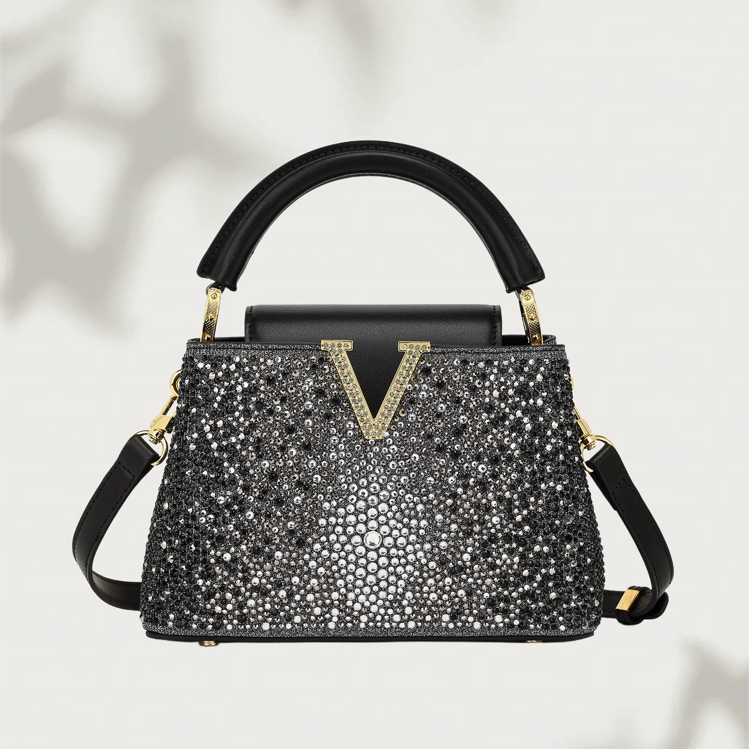 Water Droplet Bubble Pattern Pearl Inlay Women's Handbag New Fashion Luxury V Letter Single Shoulder Bag Versatile Messenger Bag