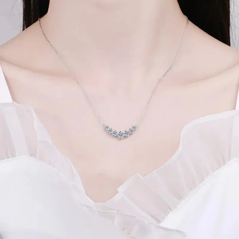 Moissanite Necklace Pendant For Women 925 Sterling Silver Plated 18k Gold Pass Diamond Test Wedding Fine Jewelry GRA