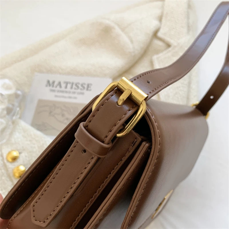 MOODS Flap Shape Crossbody Messenger Bags Retro Pure Color Commute Square Shoulder Bag 2024 Latest Trend Designer Handbag Luxury