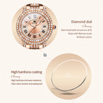 OLEVS Original Diamond Watch for Women Fashion Elegant Stainless Steel Waterproof Quartz Wristwatch Luxury Ladies Dress Watches Vanaski