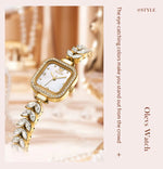 OLEVS 9987 Women's Watch Square Dial Waterproof Quartz Watch For Women Luxury Original Elegant Ladies Wristwatch Steel Strap Vanaski