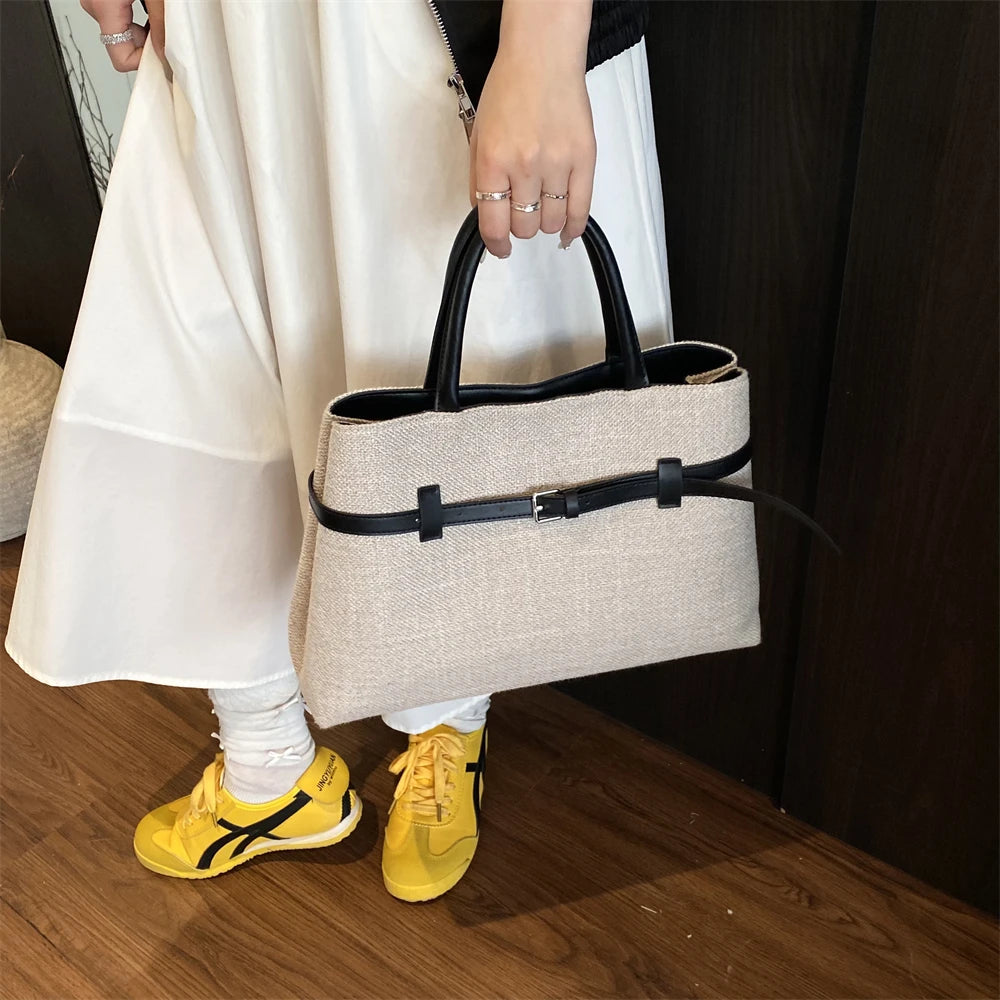 Quality Big Top-handle Bags For Women 2025 Latest Designer Handbag Luxury Fabric Large Capacity Shoulder Shopper Tote Bag Female