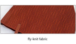 Brown fly-knit fabric with a subtle pattern on a white background