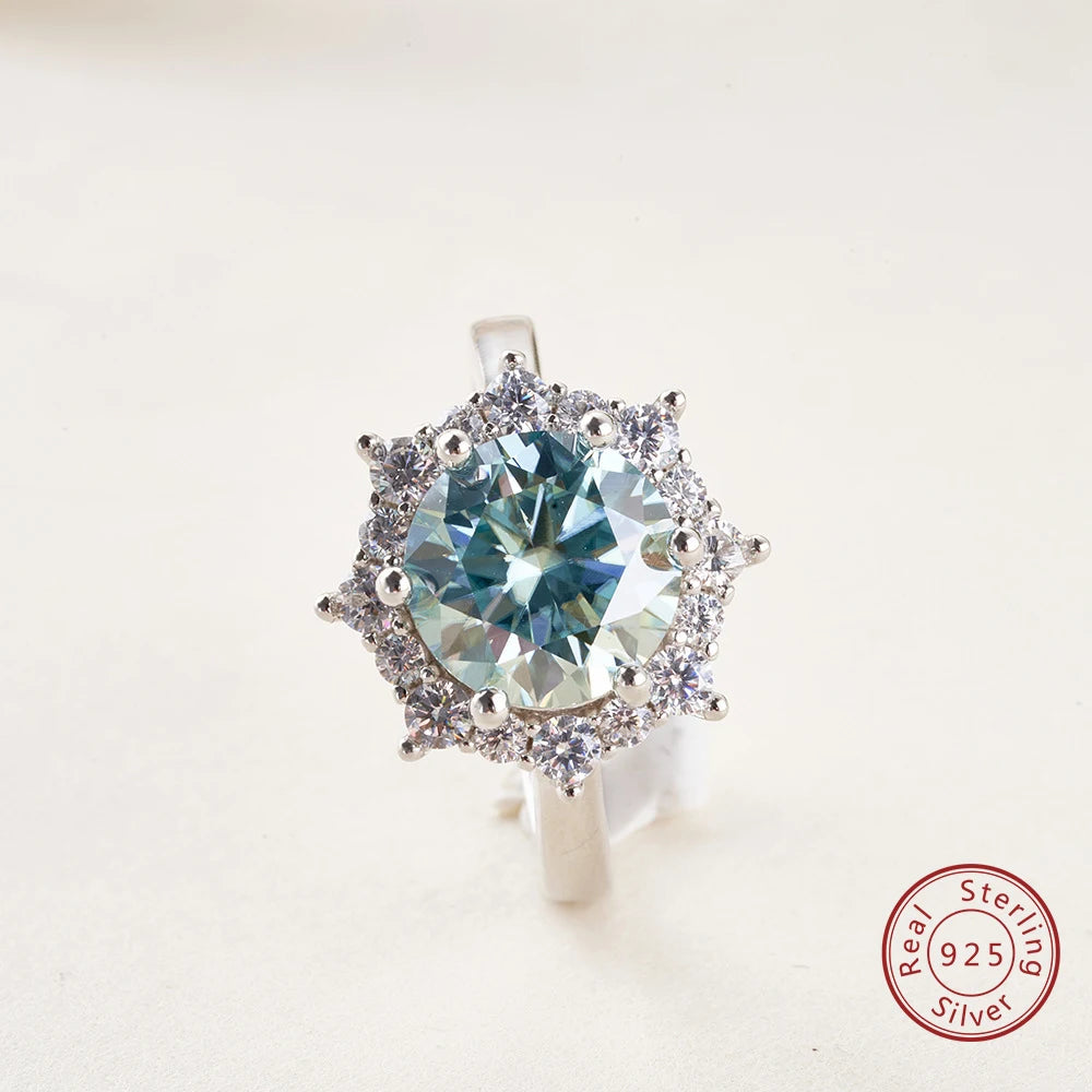 Diamond pendant with 'Real Sterling Silver 925' stamp on a white background