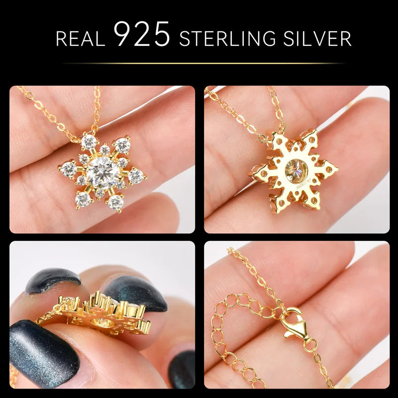 Gold jewelry including a necklace, ring, and bracelet held in hands with 'Real 925 Sterling Silver' text.