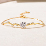 COSYA 2CT 8MM Moissanite Diamond Flower Bracelet 925 Silver Plated 18K Gold Bangle Sparkling Wedding Jewelry Gift for Women Vanaski