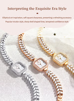 OLEVS 9987 Women's Watch Square Dial Waterproof Quartz Watch For Women Luxury Original Elegant Ladies Wristwatch Steel Strap Vanaski