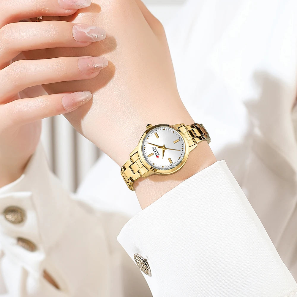 Curren 9094L Women Watch Classic Shining Diamond Elegant Waterproof Quartz Wristwatch Birthday Gifts For Women