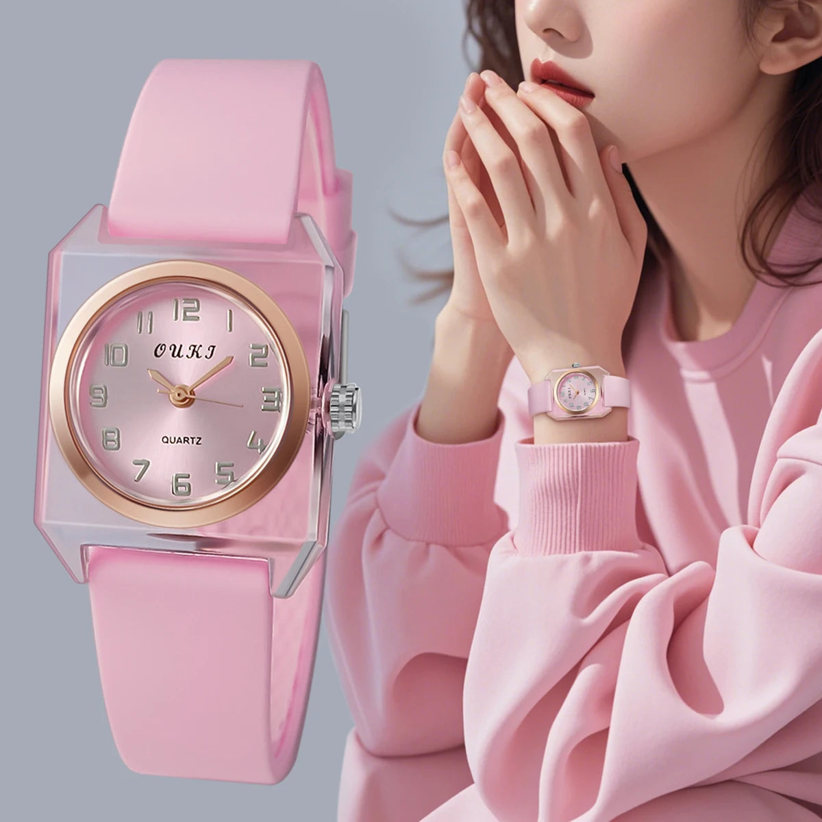 Women Watch Quartz Wristwatch Silicone Strap Watches Women Fashion Watches Ladies Clock Festival Gift Valentine's Day
