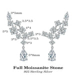 Diagram of a necklace with measurements and 'Full Moissanite Stone' text on a white background