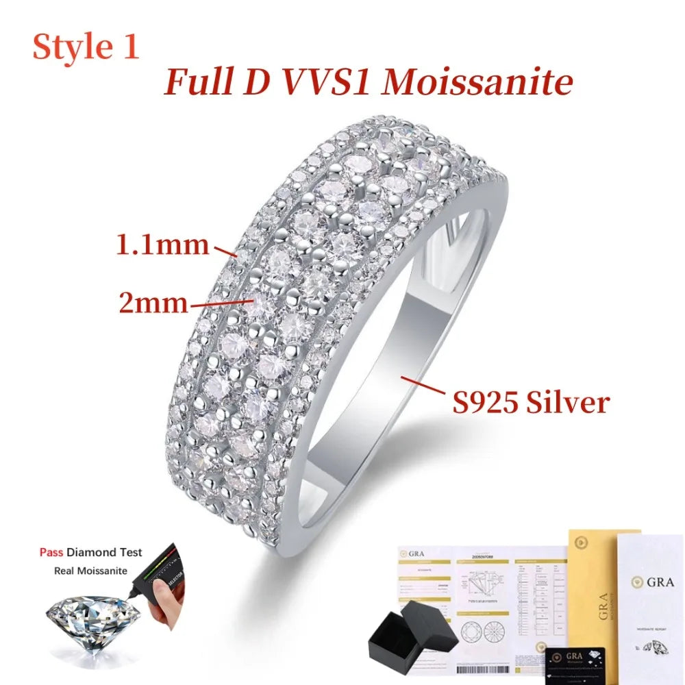 Moissanite Eternity Band in 18k Gold & Sterling Silver Vanaski