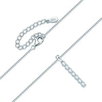 Silver chain necklace on a white background