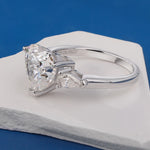 Heart Cut Moissanite Engagement Ring 1-4CT Three Stone Diamond Women's Wedding Band S925 Silver Prong Setting Classic White Gold Vanaski