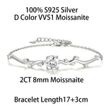 COSYA 2CT 8MM Moissanite Diamond Flower Bracelet 925 Silver Plated 18K Gold Bangle Sparkling Wedding Jewelry Gift for Women Vanaski
