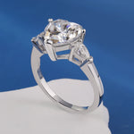Heart Cut Moissanite Engagement Ring 1-4CT Three Stone Diamond Women's Wedding Band S925 Silver Prong Setting Classic White Gold Vanaski