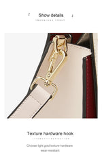 Close-up of a textured gold hook on a handbag with text 'Texture hardware hook' and 'Light gold texture hardware wear-resistant'.