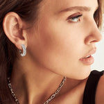 Sparkling VVS1 Moissanite U Shape Hoop Earrings 925 Sterling Silver