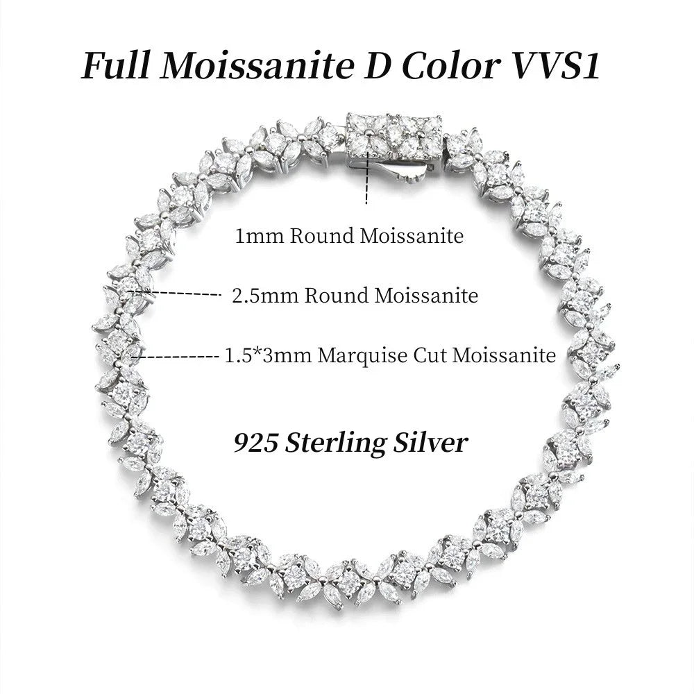 Bracelet with diamond-like stones on a white background