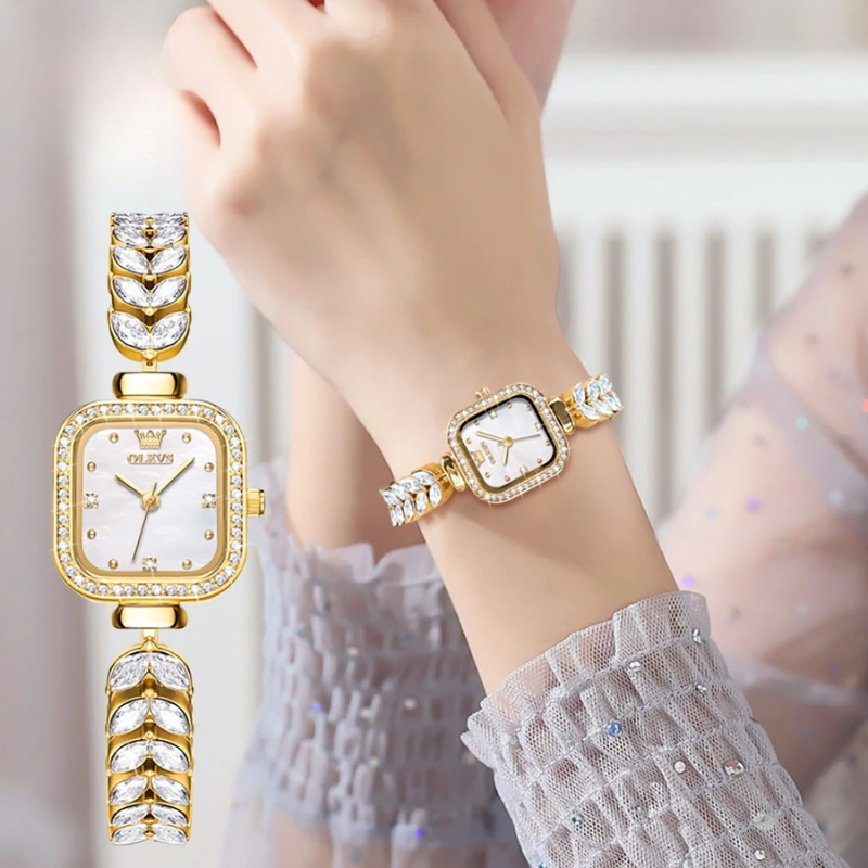 Luxury Square Watch for Women - Steel Strap Waterproof Quartz Vanaski