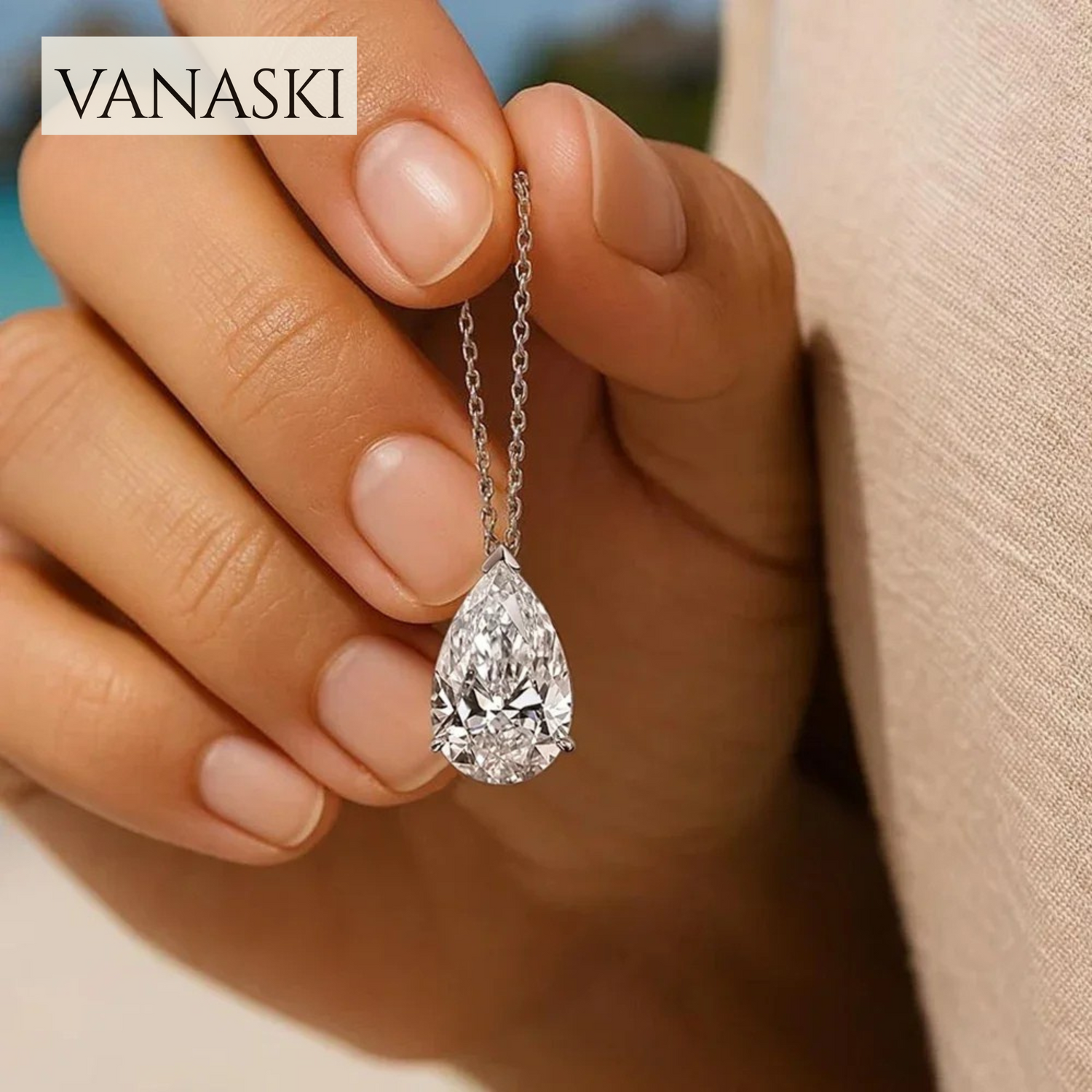 1/2/3/4CT Water Drop Moissanite Pendant Necklace for Women GRA Certified 925 Silver Pear Cut Solitaire Diamond Pendant Neckchain