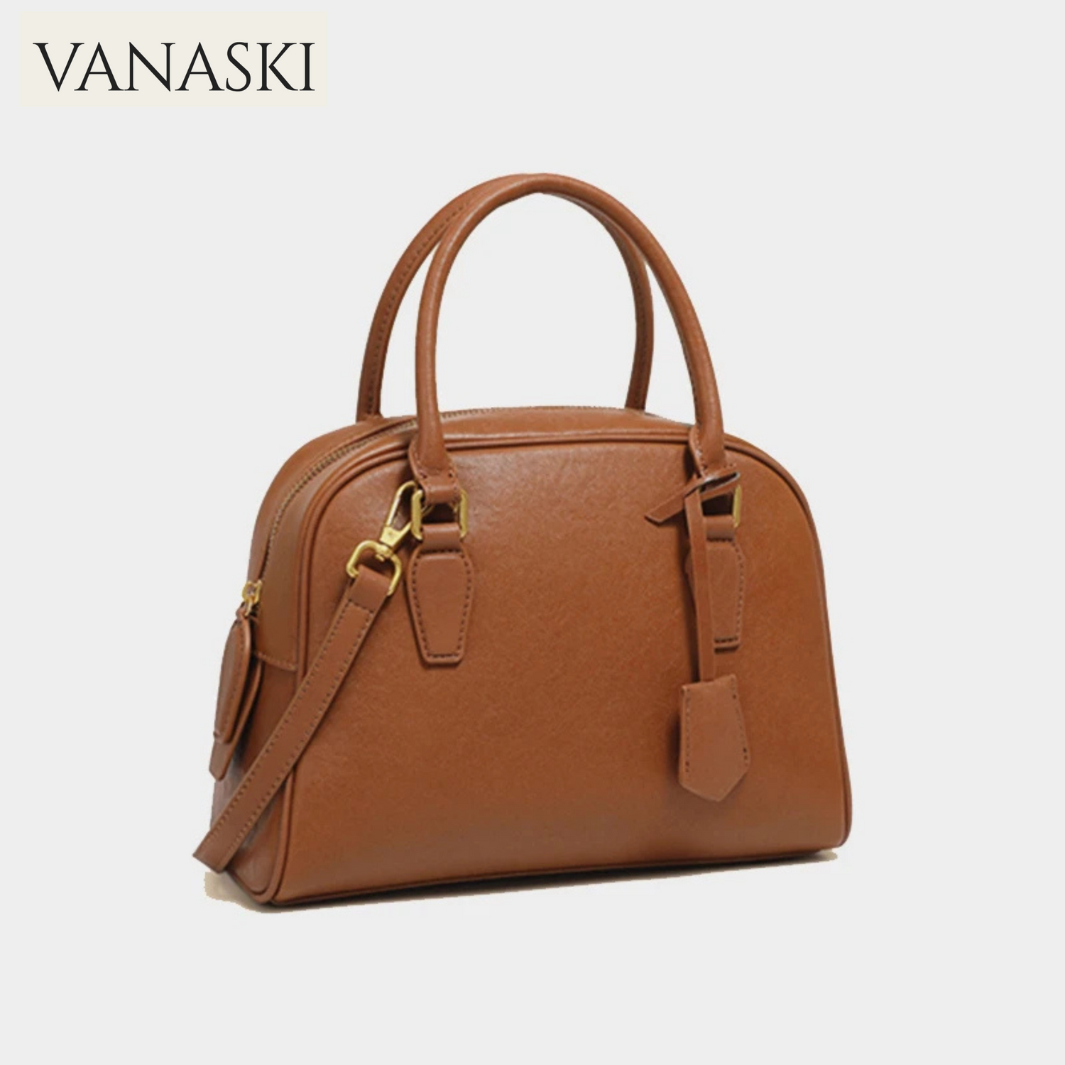 Genuine Leather Bowling Tote Handbags For Women 2025 Luxury Designer Shell Work Ladies Shoulder Crossbody Bags