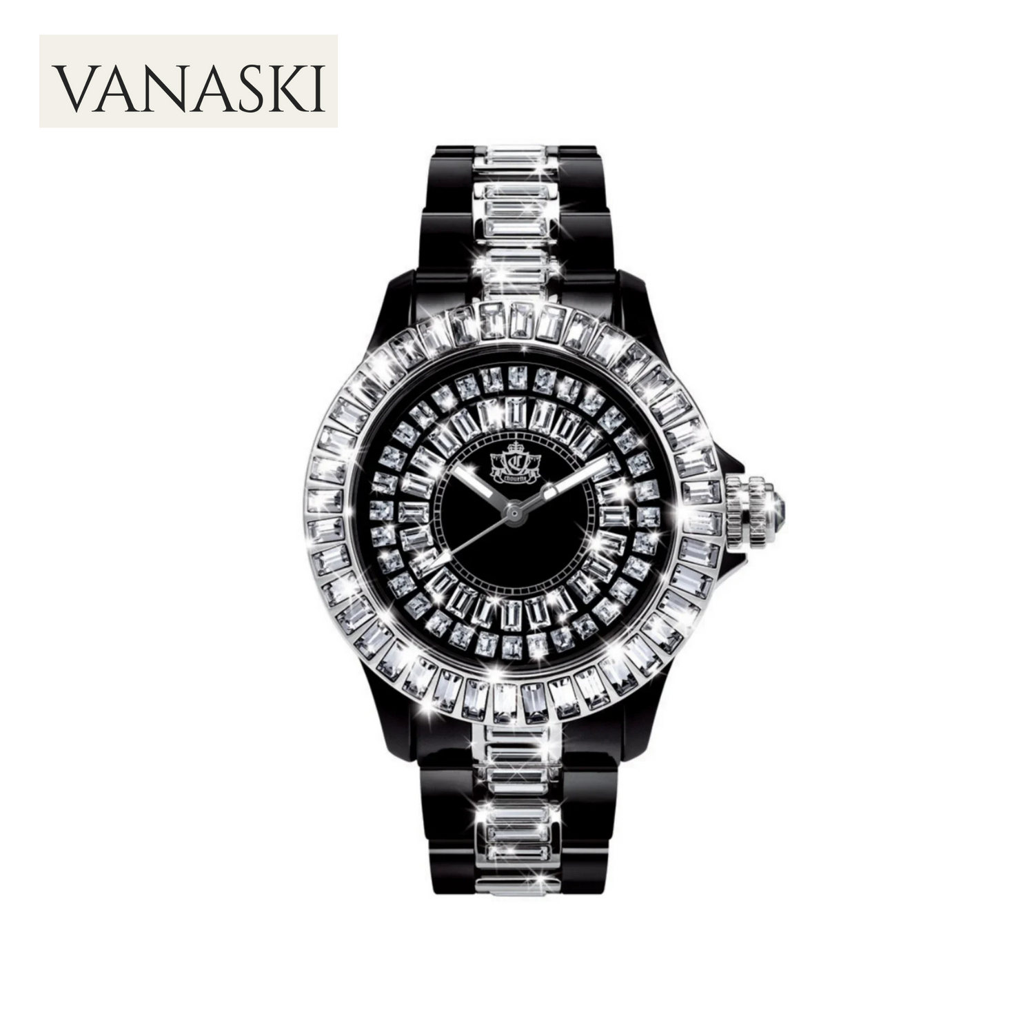 Authentic official brand new spot watch white rhinestone fashionable pointer style women's quartz movement watch