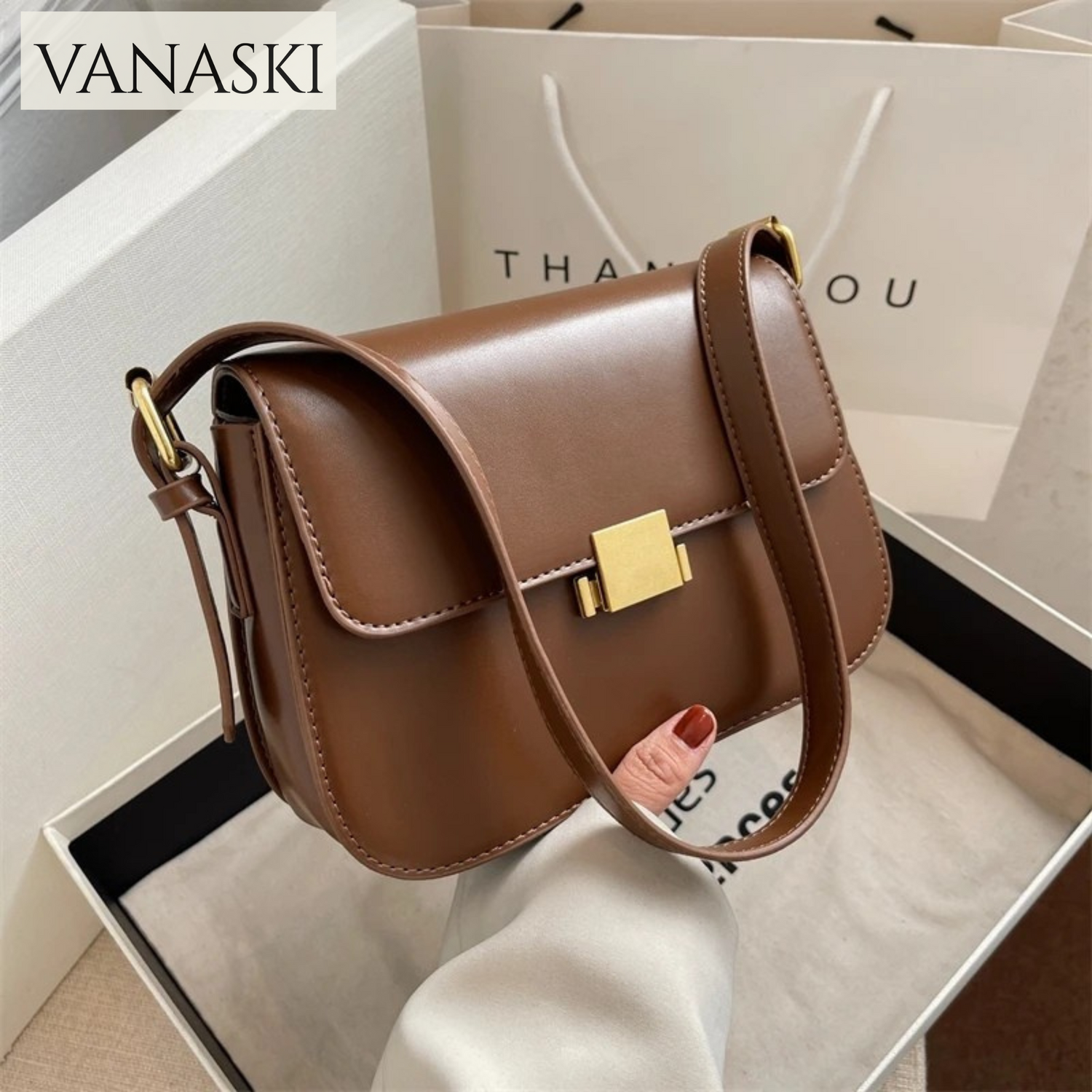 MOODS Flap Shape Crossbody Messenger Bags Retro Pure Color Commute Square Shoulder Bag 2024 Latest Trend Designer Handbag Luxury