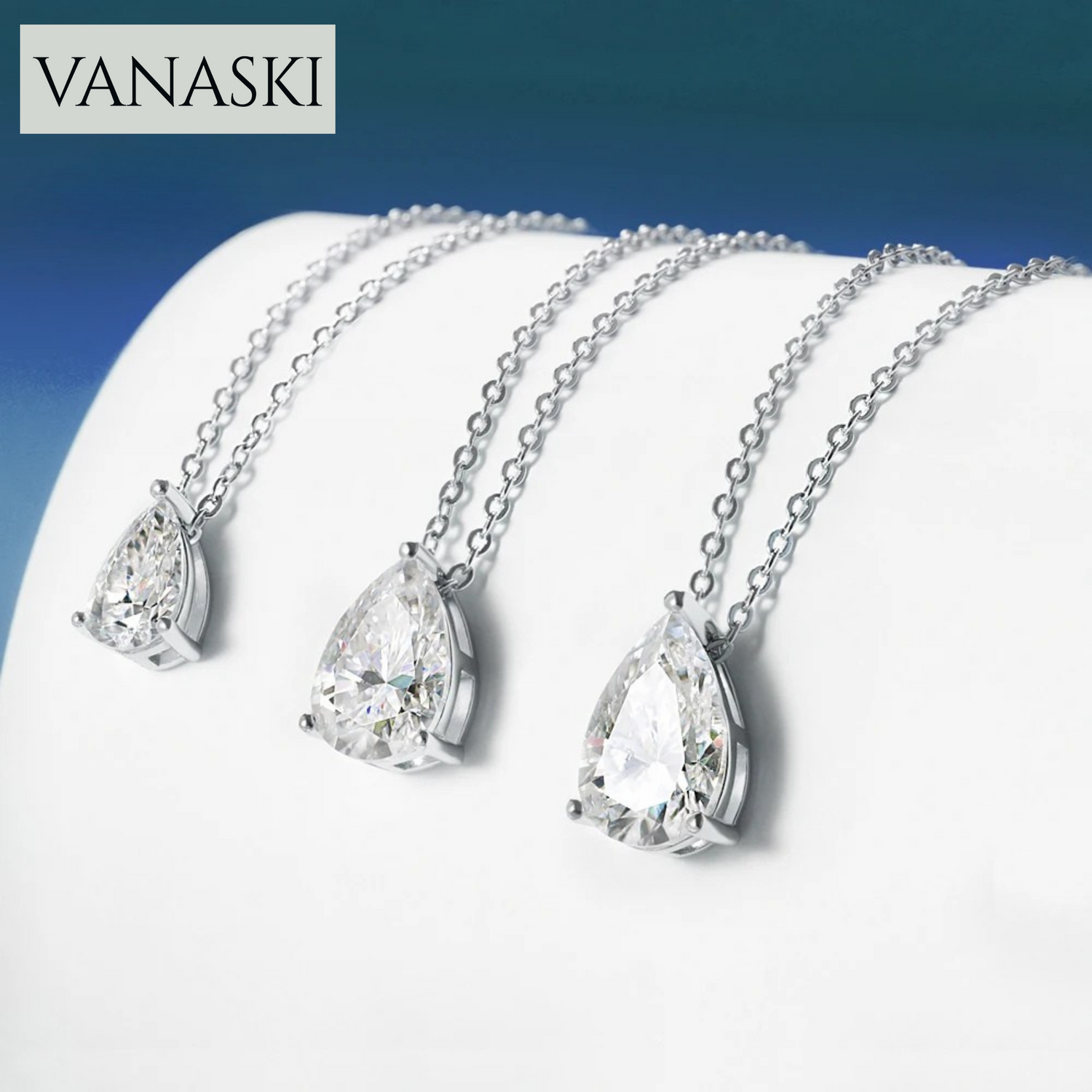 D Color Pear Cut Moissanite Pendant Necklace 1-4CT Women's S925 Silver Plated 18K Gold Waterdrop Shape Fine Jewelry Gift